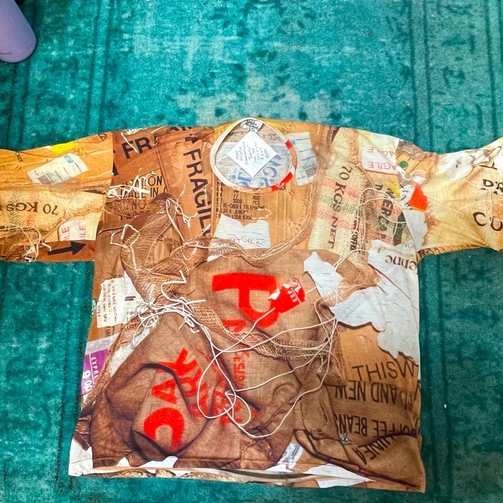 Vivienne Westwood Man (Japanese Label) OSFA // XXL Rubbish print tunic tee